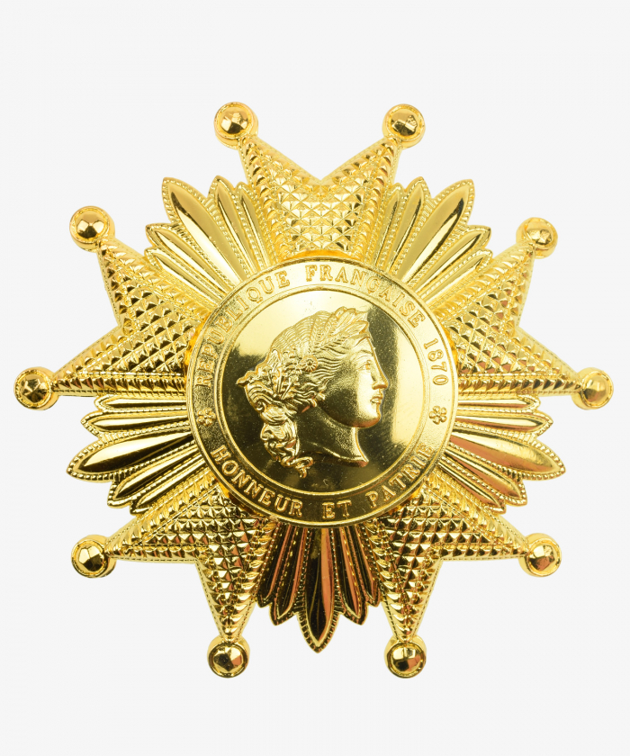 Breast Star of the National Order of the Legion of Honor France in gold